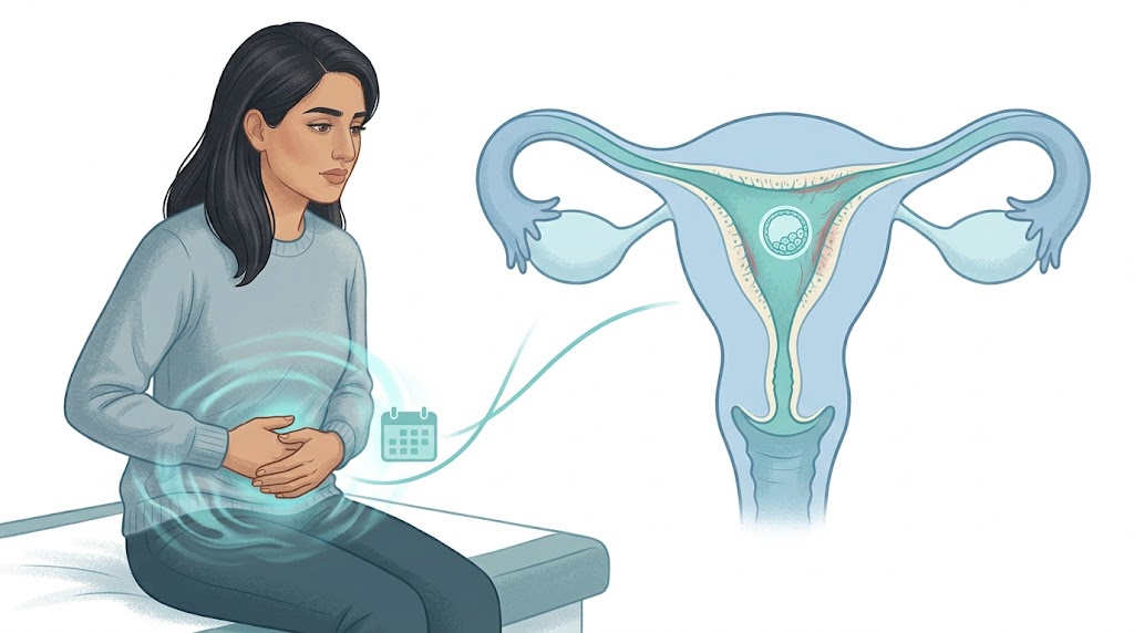 Illustration of possible chemical pregnancy symptoms around four weeks