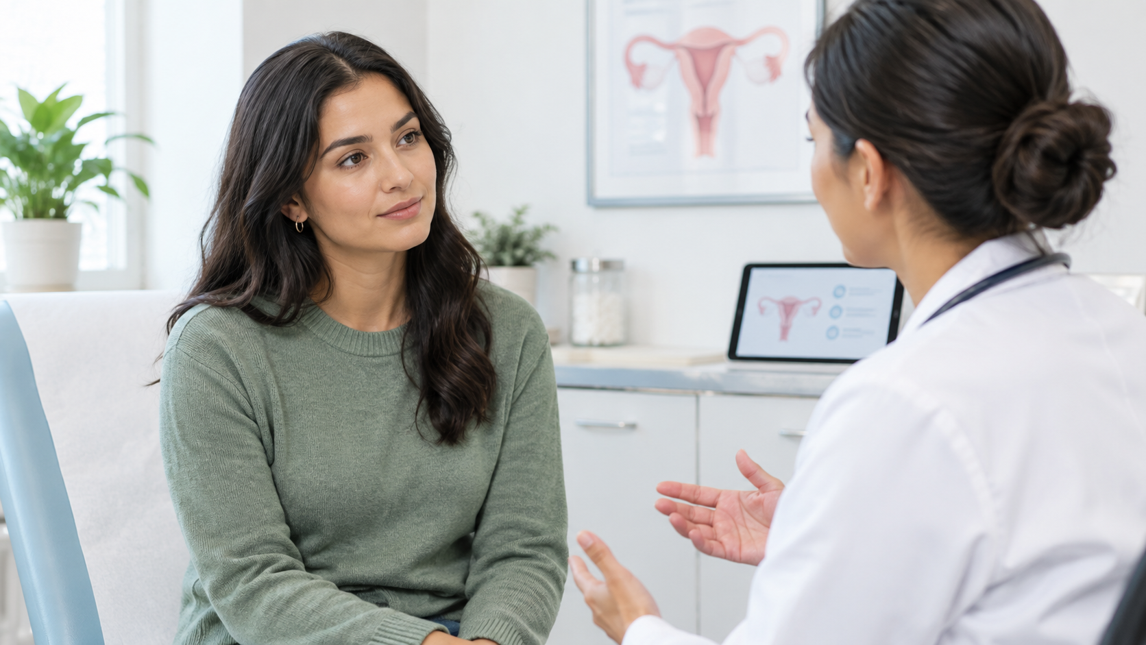 Woman discussing hormonal IUD side effects with a healthcare professional